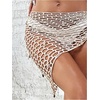 image:imageGORGLITTER Womens Crochet Seashell Beach Cover Ups Sarong Wraps Hollow Out Tie Side Swimsuit CoverupApricot