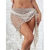 image:imageGORGLITTER Womens Crochet Seashell Beach Cover Ups Sarong Wraps Hollow Out Tie Side Swimsuit CoverupApricot