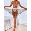 image:imageGORGLITTER Womens Crochet Seashell Beach Cover Ups Sarong Wraps Hollow Out Tie Side Swimsuit CoverupKhaki
