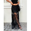 image:imageGORGLITTER Womens Lace Maxi Long Skirt Mesh Renaissance Fairy SkirtsBlack