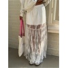 image:imageGORGLITTER Womens Lace Maxi Long Skirt Mesh Renaissance Fairy SkirtsWhite
