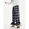 image:imageGORGLITTER Womens Plaid Pants Y2k Checkered Wide Leg Pajama Lounge PantsBlack Plaid
