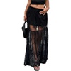 image:imageGORGLITTER Womens Lace Maxi Long Skirt Mesh Renaissance Fairy SkirtsBlack