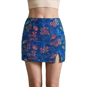image:imageGORGLITTER Womens Sequin Sparkly Mini Skirt Y2k Low Rise Going Out SkirtsSolid Blue