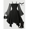image:imageGORGLITTER Girls Dress Fall Goth Long Sleeve Birthday Party Formal OutfitsBlack