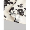 image:imageGORGLITTER Womens Floral Tea Party Dresses Summer Easter Bow Tie Cocktail Prom Wedding Guest Vacation Sun Midi DressBlack and White