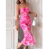 image:imageGORGLITTER Womens Floral Wedding Guest Bridal Shower Cocktail Midi DressBig Pink