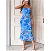 image:imageGORGLITTER Womens Floral Wedding Guest Bridal Shower Cocktail Midi DressBlue Floral Print