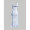 image:imageGORGLITTER Womens Floral Wedding Guest Bridal Shower Cocktail Midi DressesBlue