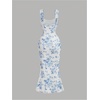image:imageGORGLITTER Womens Floral Wedding Guest Bridal Shower Cocktail Midi DressesBlue and White