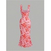 image:imageGORGLITTER Womens Floral Wedding Guest Bridal Shower Cocktail Midi DressesOrange Flower