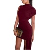 image:imageGORGLITTER Womens Going Out Dresses Asymmetrical Birthday Dinner DressBurgundy