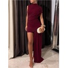 image:imageGORGLITTER Womens Going Out Dresses Asymmetrical Birthday Dinner DressBurgundy