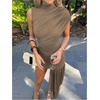image:imageGORGLITTER Womens Going Out Dresses Asymmetrical Birthday Dinner DressKhaki