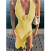 image:imageGORGLITTER Womens Halter Crochet Maxi Dress Beach Bikini Swimsuit Cover UpMustard Yellow