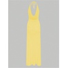 image:imageGORGLITTER Womens Halter Crochet Maxi Dress Beach Bikini Swimsuit Cover UpMustard Yellow