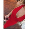 image:imageGORGLITTER Womens Halter Crochet Maxi Dress Beach Bikini Swimsuit Cover UpRed