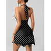 image:imageGORGLITTER Womens Halter Mini Dress Y2K Backless Going Out Short DressesBlack and White