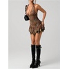 image:imageGORGLITTER Womens Halter Mini Dress Y2K Backless Going Out Short DressesCoffee Brown