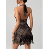 image:imageGORGLITTER Womens Halter Mini Dress Y2K Backless Going Out Short DressesMulticolor