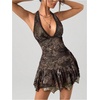 image:imageGORGLITTER Womens Halter Mini Dress Y2K Backless Going Out Short DressesMulticolor