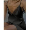 image:imageGORGLITTER Womens Lace Satin Mini Dress Backless Wedding Guest DressesBlack