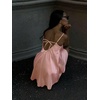 image:imageGORGLITTER Womens Lace Satin Mini Dress Backless Wedding Guest DressesSolid Pink