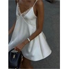 image:imageGORGLITTER Womens Lace Satin Mini Dress Backless Wedding Guest DressesWhite