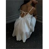 image:imageGORGLITTER Womens Lace Satin Mini Dress Backless Wedding Guest DressesWhite