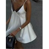 image:imageGORGLITTER Womens Lace Satin Mini Dress Backless Wedding Guest DressesWhite Lace Trim