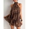 image:imageGORGLITTER Womens Leopard Print Mini Dress Animal Cheetah Backless DressesBrown