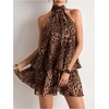 image:imageGORGLITTER Womens Leopard Print Mini Dress Animal Cheetah Backless DressesBrown