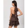 image:imageGORGLITTER Womens Leopard Print Mini Dress Animal Cheetah Backless DressesDark Leopard