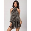 image:imageGORGLITTER Womens Leopard Print Mini Dress Animal Cheetah Backless DressesLeopard Grey