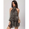 image:imageGORGLITTER Womens Leopard Print Mini Dress Animal Cheetah Backless DressesLeopard Grey