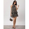 image:imageGORGLITTER Womens Leopard Print Mini Dress Animal Cheetah Backless DressesLeopard Grey