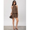 image:imageGORGLITTER Womens Leopard Print Mini Dress Animal Cheetah Backless DressesPlaid