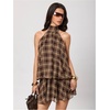 image:imageGORGLITTER Womens Leopard Print Mini Dress Animal Cheetah Backless DressesPlaid