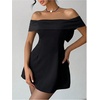 image:imageGORGLITTER Womens Off Shoulder Wedding Guest Cocktail Bodycon Mini DressBlack Bow