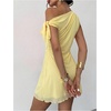 image:imageGORGLITTER Womens One Shoulder Wedding Guest Cocktail Mini DressesButter Yellow