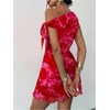 image:imageGORGLITTER Womens One Shoulder Wedding Guest Cocktail Mini DressesHot Pink