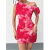 image:imageGORGLITTER Womens One Shoulder Wedding Guest Cocktail Mini DressesMulticolor