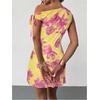 image:imageGORGLITTER Womens One Shoulder Wedding Guest Cocktail Mini DressesYellow