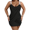 image:imageGORGLITTER Womens Plus Size Cocktail Birthday Ruched Going Out Mini DressBlack