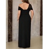image:imageGORGLITTER Womens Plus Size Cocktail Cold Shoulder Formal Prom Maxi DressBlack