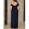 image:imageGORGLITTER Womens Plus Size Cocktail Cold Shoulder Formal Prom Maxi DressBlue