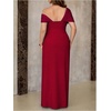 image:imageGORGLITTER Womens Plus Size Cocktail Cold Shoulder Formal Prom Maxi DressBurgundy