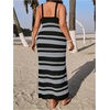 image:imageGORGLITTER Womens Plus Size Crochet Maxi Dress Beach Striped SundressBlack and Blue