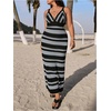 image:imageGORGLITTER Womens Plus Size Crochet Maxi Dress Beach Striped SundressBlack and Blue