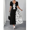 image:imageGORGLITTER Womens Plus Size Formal Dress Bow Cocktail Party Maxi DressesBlack and White Dots